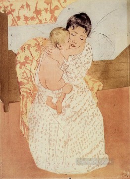 María Cassatt Painting - Niño desnudo madres hijos Mary Cassatt